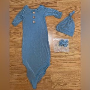 Caden Lane Jade Knotted Gown with hat and bow